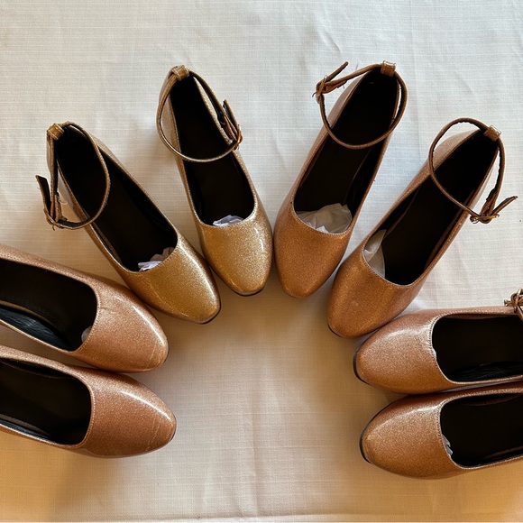 Rose Gold Sparkle Bobbie Pumps Size 41 - Picture 15 of 16